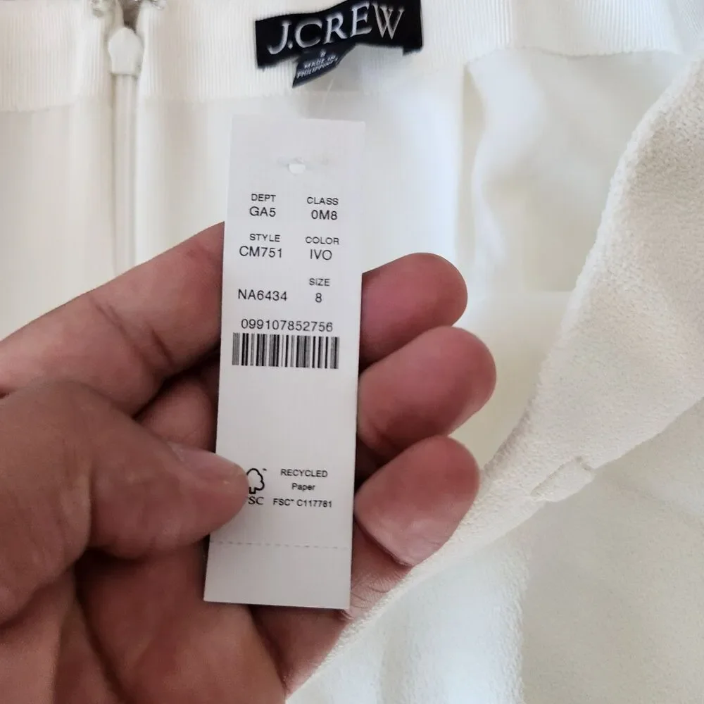 J.Crew Women's Size 8‎ Ivory Boulce A Line Skirt NWT